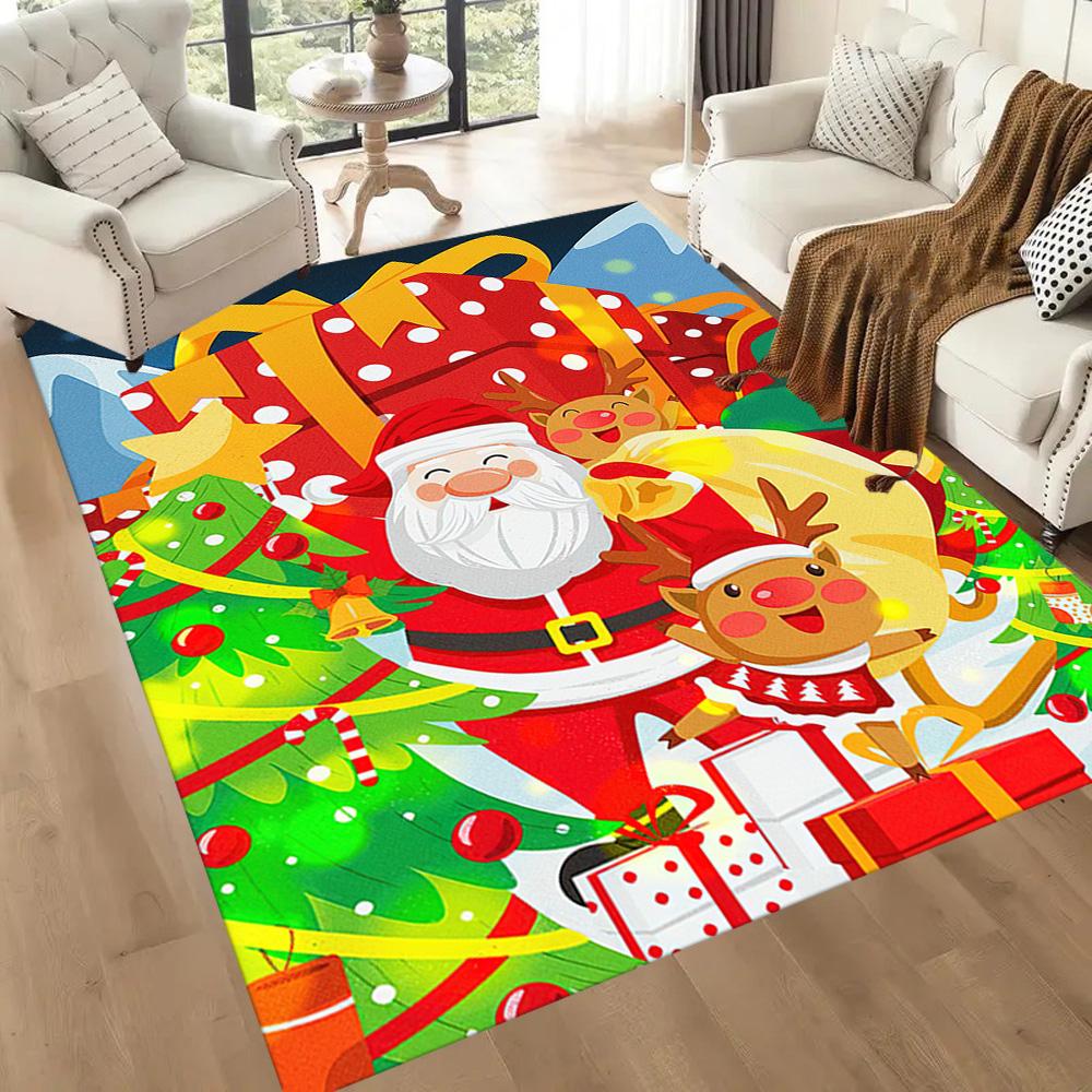 Christmas 319 Floor Rug Office Rug Perfect for Bedrooms Kitchen Entryway Balcony Antislip Carpet Decorate Offices Gift for Festivals
