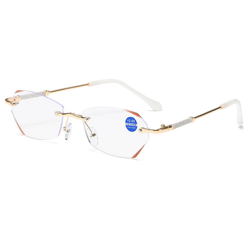 Lesebrille Damen Blaulichtfilter Presbyopie Brille Damen Vintage Ultraleicht Ovaler Rahmen Weitsicht Brille 0~+4.0