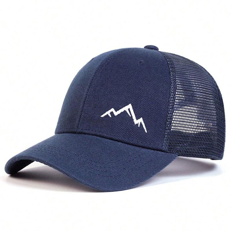 Spring and Summer Small Mountain Range Embroidery Baseball Cap Adjustable Breathable Mesh Hat Outdoors Camping Hiking Hats Sunscreen Caps
