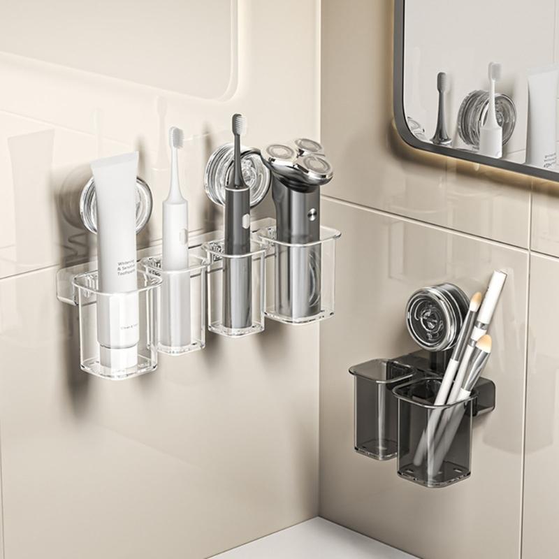 Functional Toothbrush Holder Suction Cup Easy Install Toothbrush Rack Organizers For Renters And Students Seeking Order