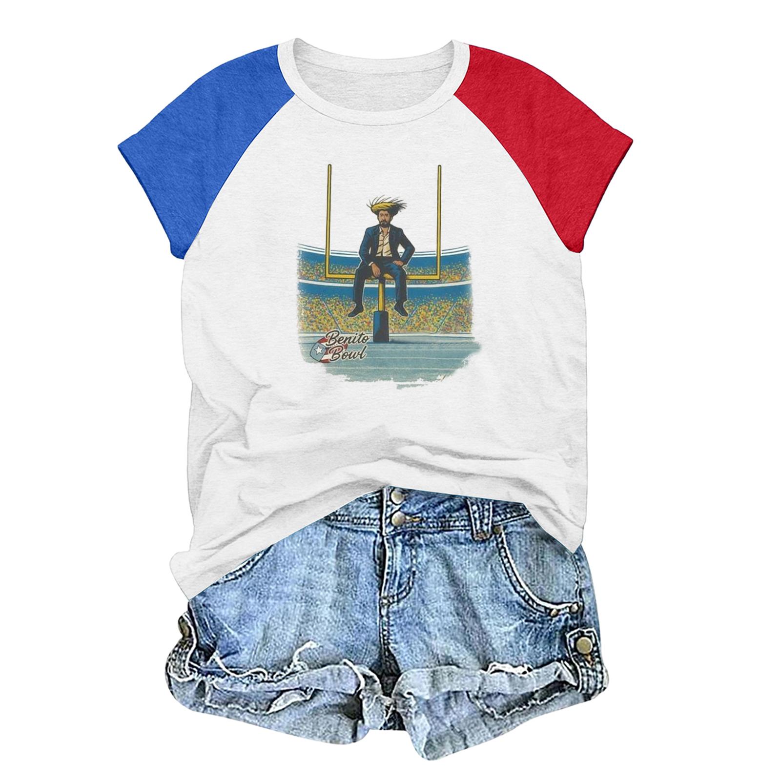 Unisex casual and fashionable short sleeved printed T-shirt top XL белый 1290₽