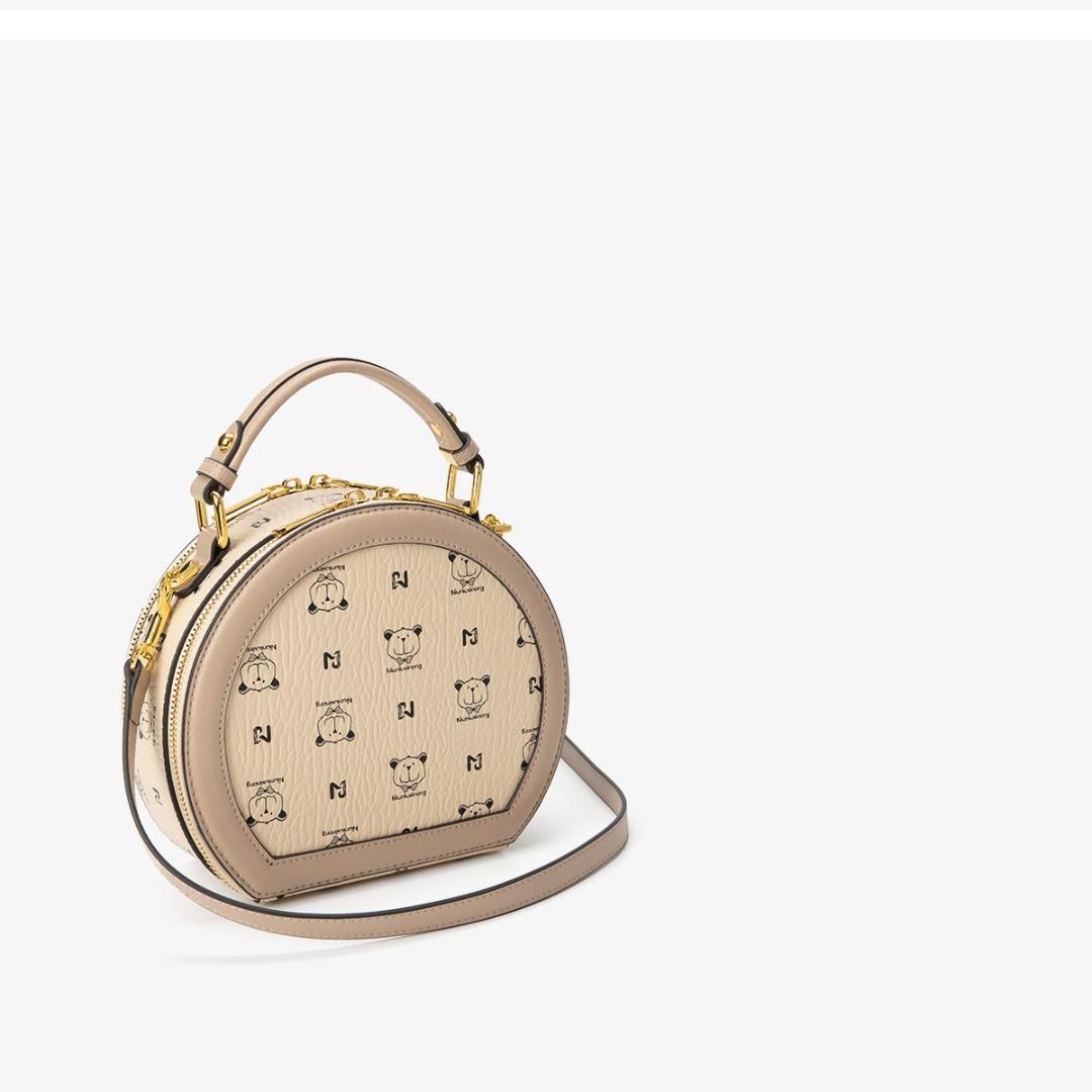 

Новая маленькая круглая сумка премиум-класса с винтажным принтом, сумка через плечо, сумка через плечо, подарок на день рождения, длина 20 см в ширину, 8 см в высоту 17,5 бежевый