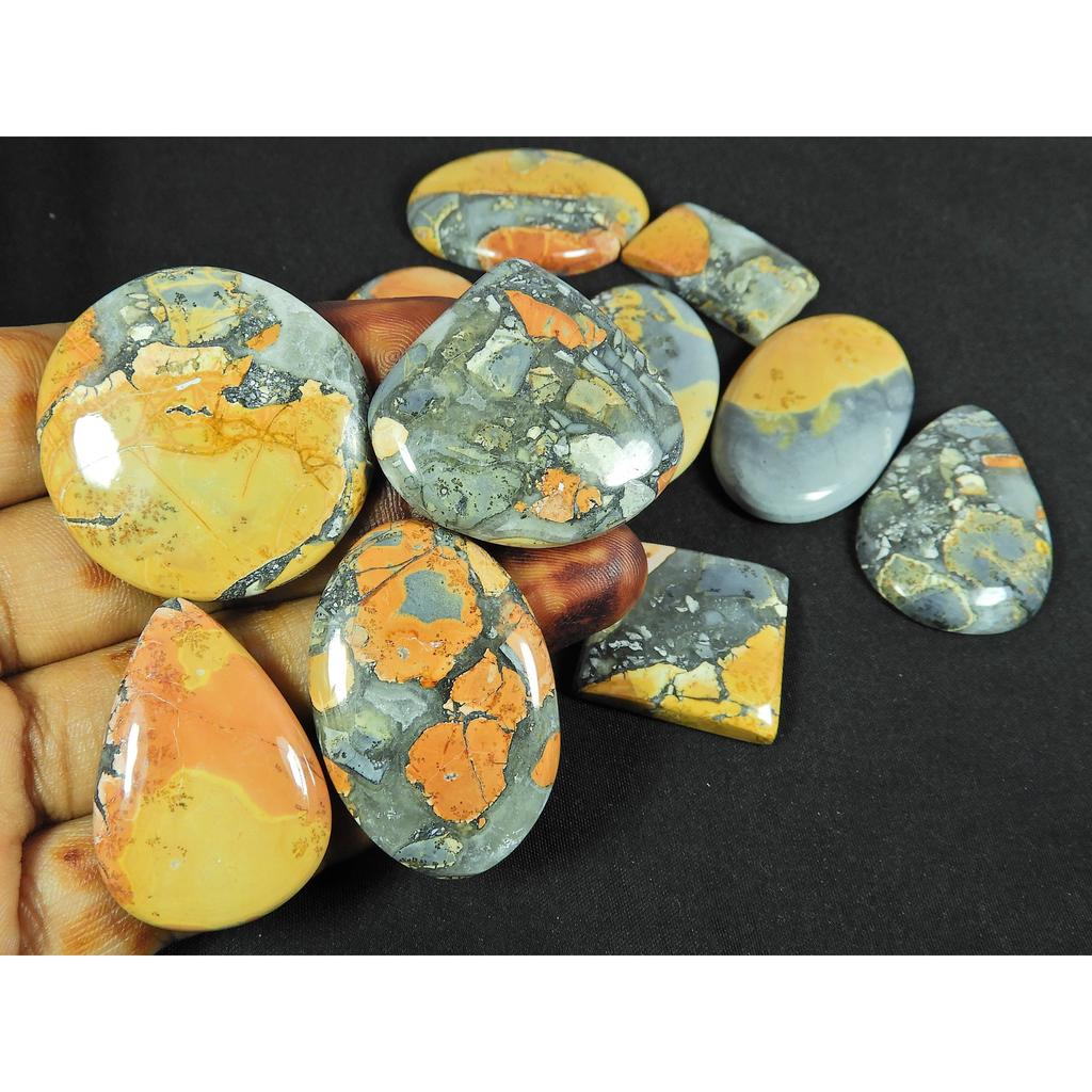 30-43MM Natural Malingano Jasper Mix Cabochon Loose Gemstone 11Pcs Lot 475Ct SY-360
