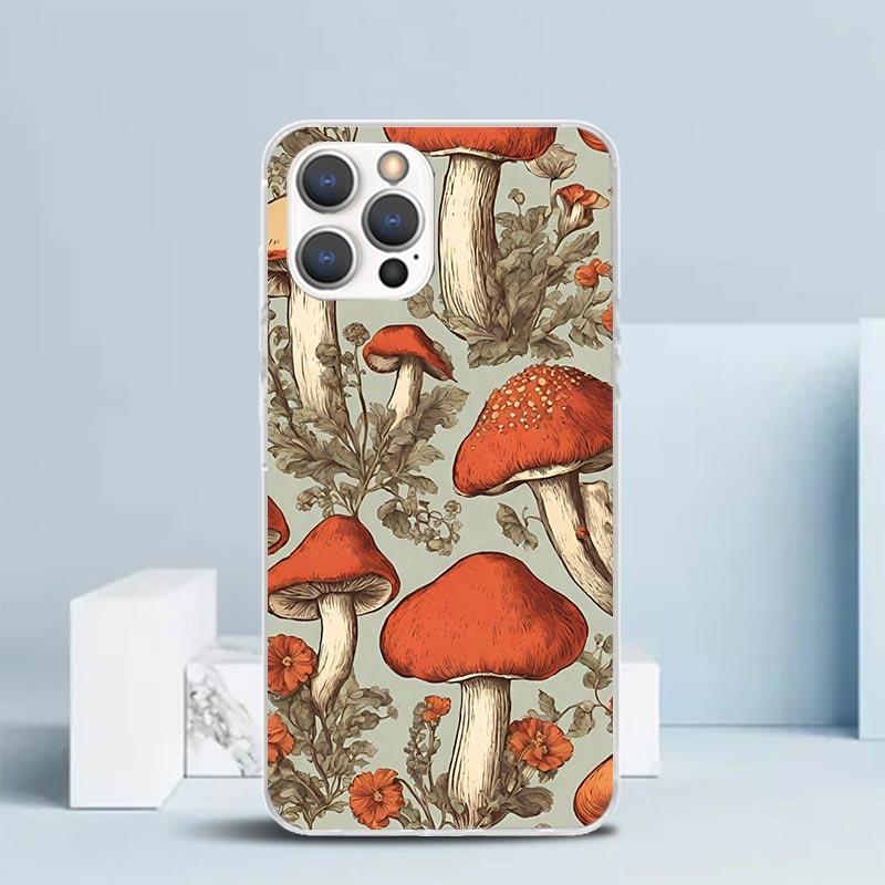 Colorful Mushroom Soft Cover for iPhone 16 17 Air 15 14 Pro Max 16E Phone Case 13 Mini 12 11 7 SE 8 Print Pattern Fit Cases 16 1