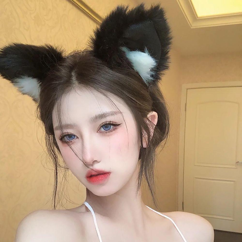 Face Female Plush Girl Hair Accessories Women Hair Band Cat Ear Headband Korean Style Head Hoop