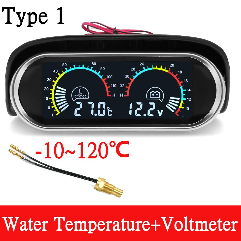 

Car Truck 2 IN 1 LCD Gauge Water Temperature Meter +Voltmeter With 1/8 NPT Temp Sensor Water Temp Gauge for Auto Cars 12V/24V