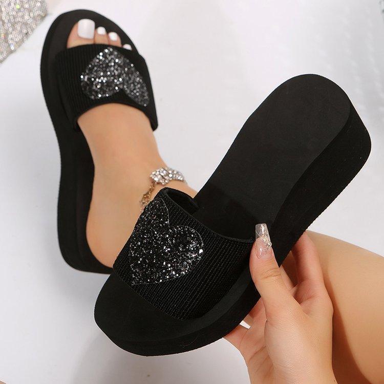 Summer Home, Indoor Bathroom, Thick Soled Slippers For Women 36 чёрный