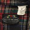 FRUIT OF THE LOOM 70s vintage Check Pattern Long sleeve Flannel shirt M Men's Used