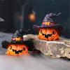 Resins Witch Hat Pumpkin Miniature Figurine Halloween Home Office Tabletop Decors Festives Shelf Display Ornament Gift