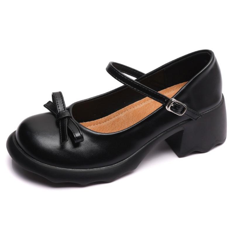 Fashion 2025 New Style Women Pumps Mary Janes Shoes Fashion Elegant Chunky Platform High Heels Women Shoes Bow Ankle Buckle Party Shoes