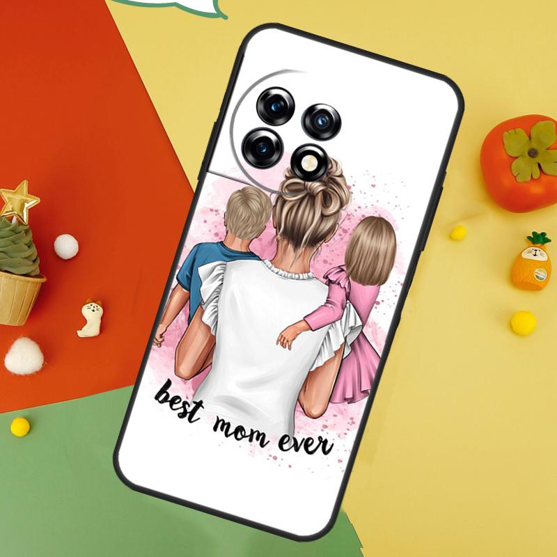 Baby Mama Tochter Mädchen Sohn Papa Rückseite für OnePlus 13 15 13R 13T 12 12R 11 10 10T 8T Nord 5 CE 4 2 3 Lite N20 N30 Hülle