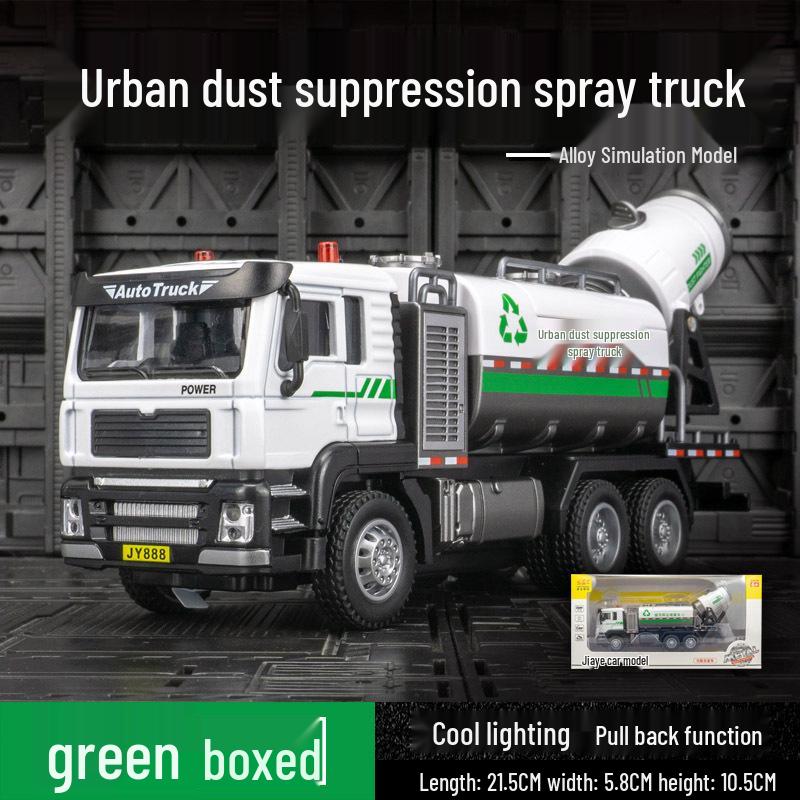 

Jiaye Simulation City Smog Prevention Vehicle: Alloy Pull-Back Toy Car with Sound, Light, and Spray Features