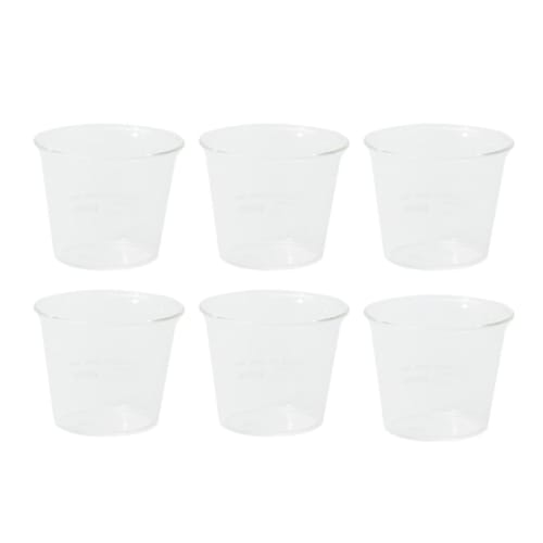 PYREX Blow Pudding Cups, 100ml, Set of 6, Heat-Resistant Glass, Microwave and Dishwasher Safe, CP-1884