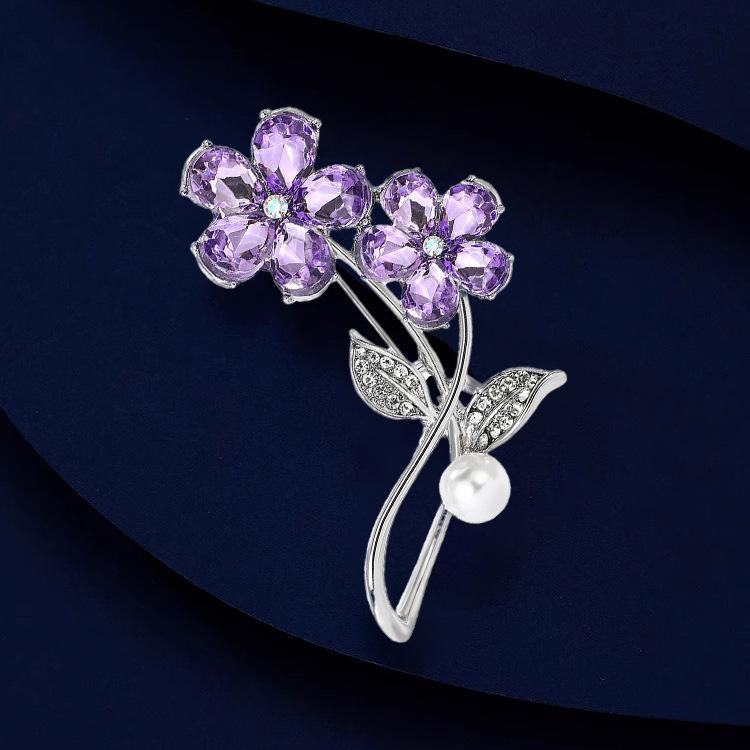 

Youshuangxing Брошь Высокого Качества Женская Изысканная Имитация Кристалла Цветок Корсаж Ниша Дизайн Булавка Одежда Аксессуары