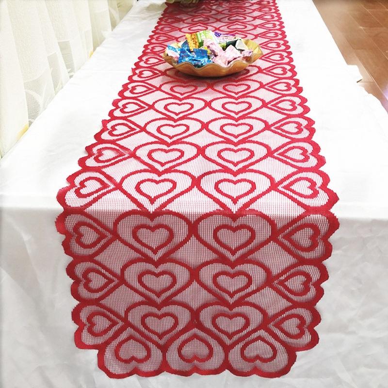 Red Vintage Lace Table Runner Mats Wedding Party Valentine's Day Dining Decor Red Vintage Lace Table Runner Mats Wedding Party Valentine's Day Dining Decor