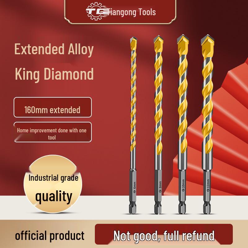 Tiangong Hex Shank Triangle Drill Bit for Concrete, Cement, and Brick Walls