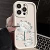 White Lotus Flower Silicone Case for iPhone 16 15 14 13 12 11 Pro Max XS XR X Anti-Scratch, Shockproof, Trendy Protective Cover
