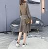 Two-Piece Floral Dress & Vest Set - Spring 2026 Elegant Slim Fit, Long Sleeve, Elastic Waist