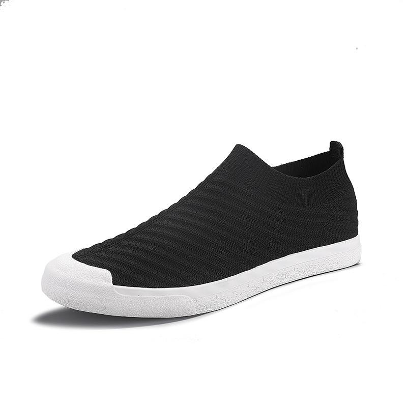Spring Flying Mesh Breathable Men's Shoes with All-match Soft Sole One-Stick Shoes Casual Fashion Socks Shoes Men's Shoes