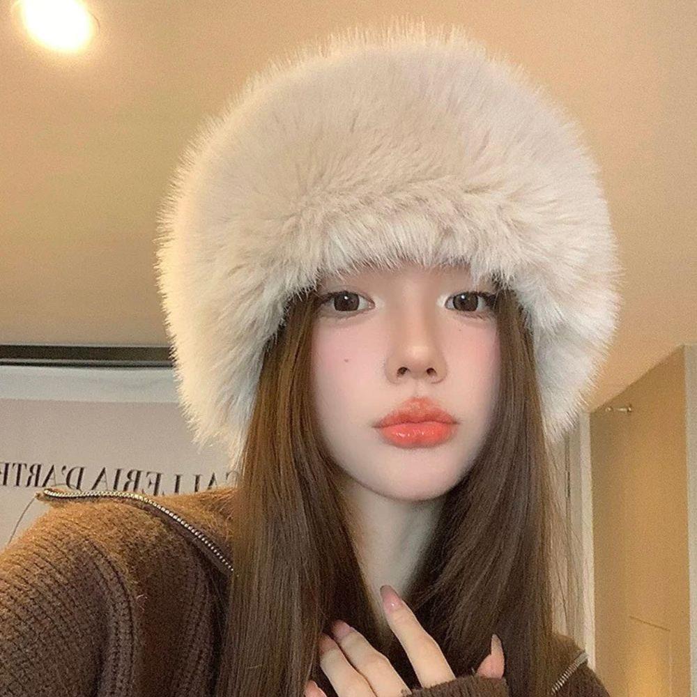 Winter Lmitation Fur Thickened Fluffy Headband Warm Faux Fur Hat Soft Elastic Ear Warmer Adjustable Coldproof Women Headbands