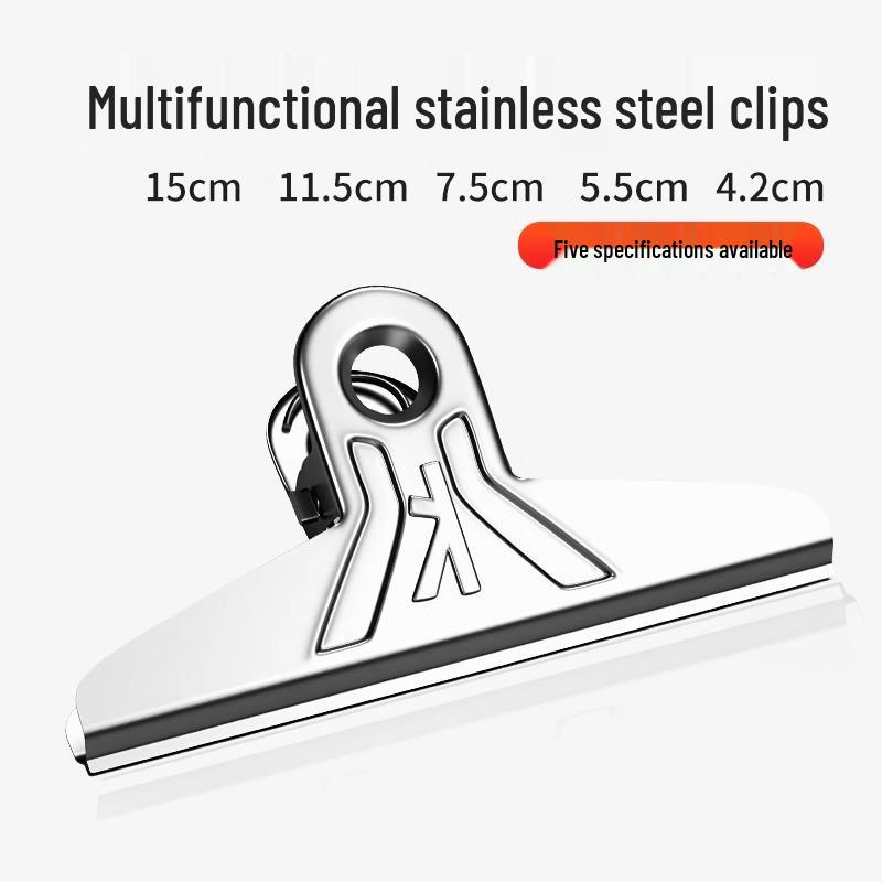 Stainless Steel Mountain Clip Collection: Extra Large, Small Book and Bill Clips for Drawing Boards