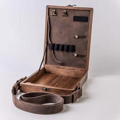Bolsos de Madera Retro Nostálgicos para Escritores, Bolsos Mensajeros de Madera para Mujer, Bolsos para Bocetos al Aire Libre, Almacenamiento de Herramientas con Tapa, Bolsos de Caja de Souvenir