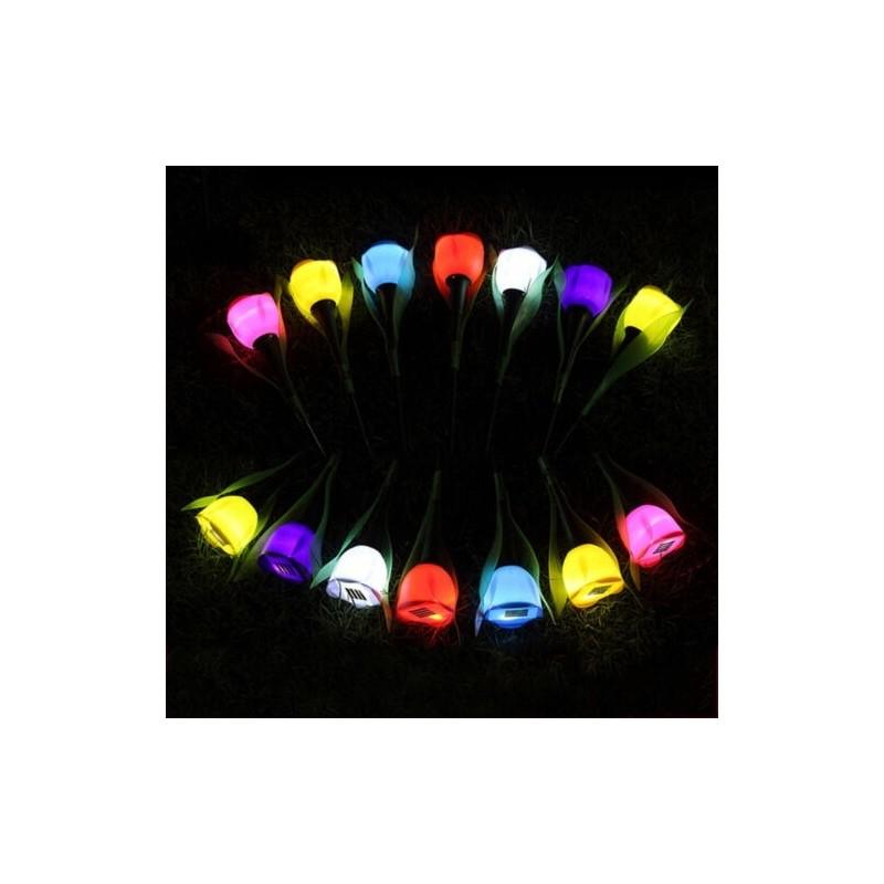 Elegante Luce LED Solare da Esterno a Fiore di Tulipano a 7 Colori per Bellissimi Sentieri del Giardino