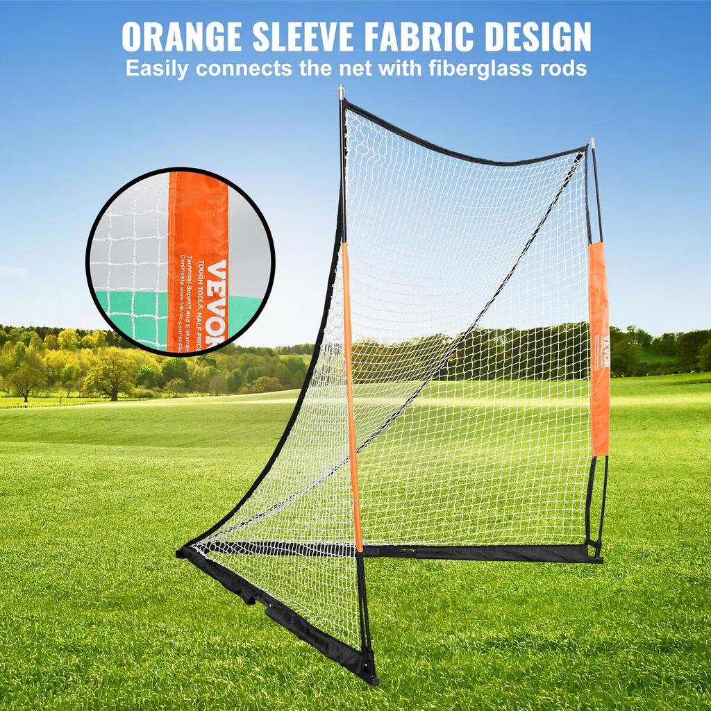 Lacrosse Goal, 6' X 6' Lacrosse Net, Portable Lacrosse Goal with Carry Bag, Fiberglass Rod Backyard Lacrosse Training Equipment, Easy Setup Collegiate