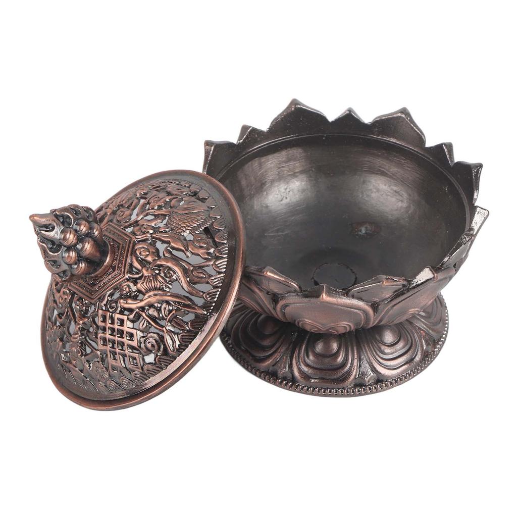 Vintage Backflow Smoke Incense Burner Stick Cone Holder Home Decoration Hot (Red Bronze)