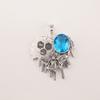Swiss Blue Topaz Gemstone 925 Sterling Silver Jewelry Pendant 1.49" Gift For Mom CP-28-8