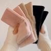 Winter Plush Half Finger Gloves Touch Screen Warm Knitted Fingerless Mittens for Women Students Writing Office Outdoor