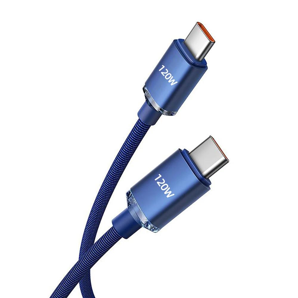

120W USB Type C Cable Type C to Type C 6A Fast Charging Cord USB C Quick Charge Cables For Type C electronic smart devices 0.25m
