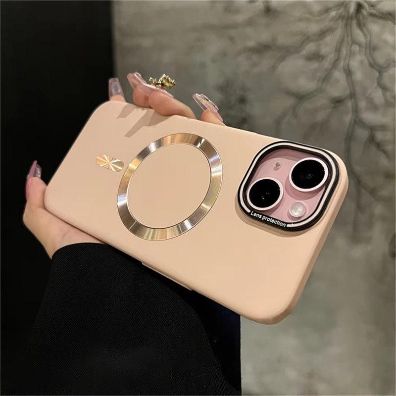 

Роскошный матовый жесткий бампер магнитный чехол для iPhone 16 15 12 13 14 Pro Max Plus для беспроводной зарядки Magsafe защитный чехол iPhone 13