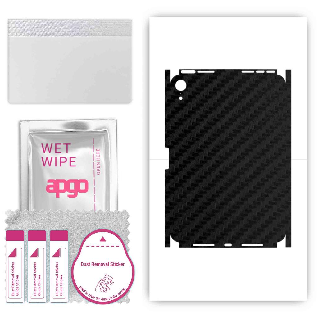 apgo Protective Skin Sticker for the Back+sides Compatible with Apple iPad Mini (2021), Full Wrap Film, Foil, Vinyl - Pattern Carbon Black