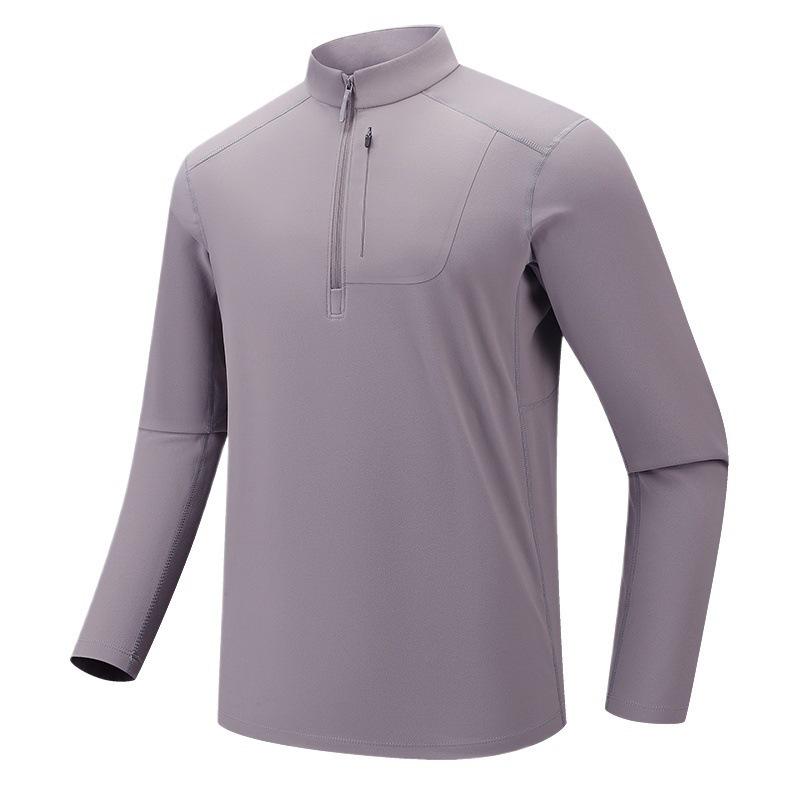 Bird House Style Men's Autumn/Winter Long Sleeve Round Neck Half-Zip Sweatshirt, Elastic and Warm for Outdoor Sports