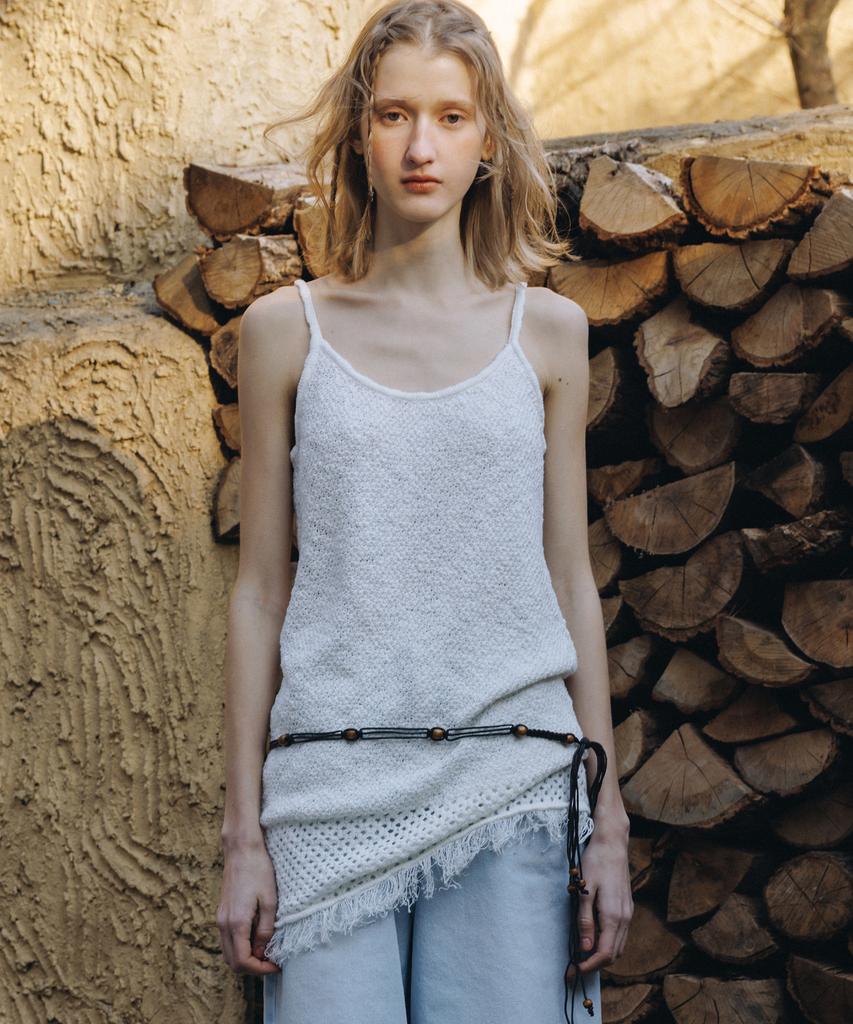 Annies Luna Fringe Knit Dress (White)
