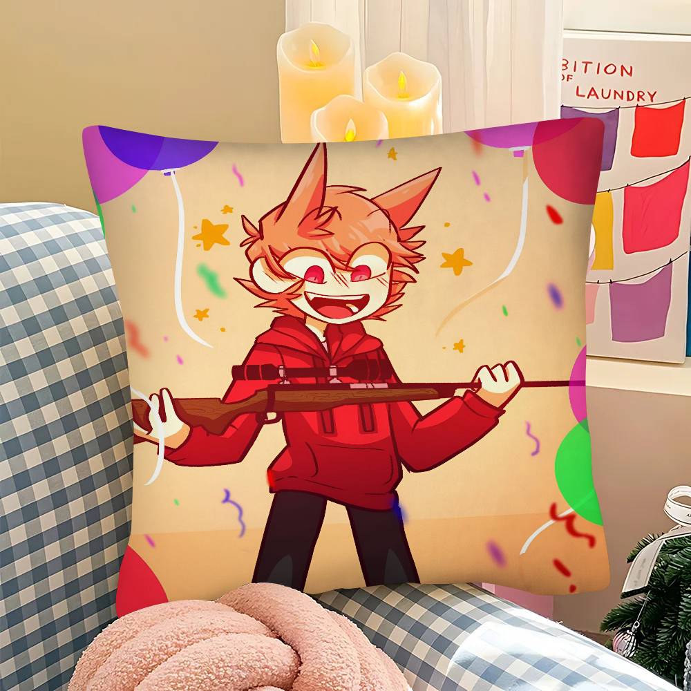 

pc Anime Eddsworld Tord Pillow Case Fashion Square Pillowcase Bedroom Sofa Room Ins Decoration Leisure 40x40cm