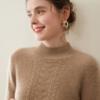 Women's Half-High Neck Cashmere Sweater: Age-Defying, Skin-Friendly, Thick & Warm for 2025 Autumn/Winter.