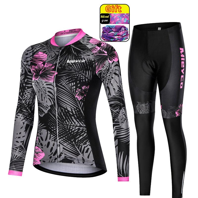 2026 Long Sleeved Autumn Mieyco Anti-UV Spring Women Polyester Bicycle Cycling Wear Cycling Bike Clothes Cycling Jersey Set Ciclismo Feminino