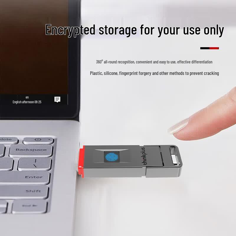 Lenovo ThinkPlus FU100 Fingerprint Encrypted Dual-Interface USB Drive