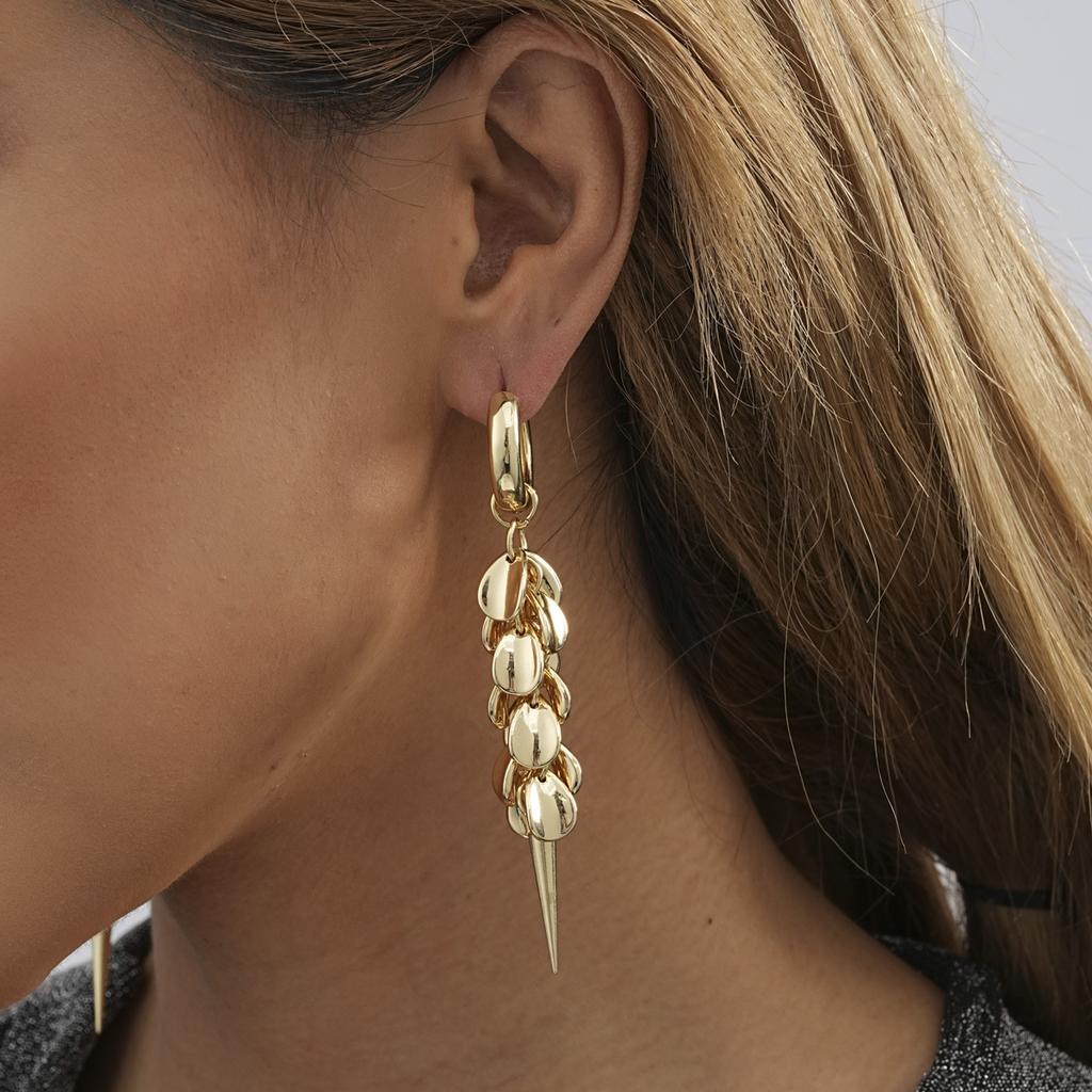 Gold Alloy Fashionable Geometric Earrings For Women 2023 Winter Style