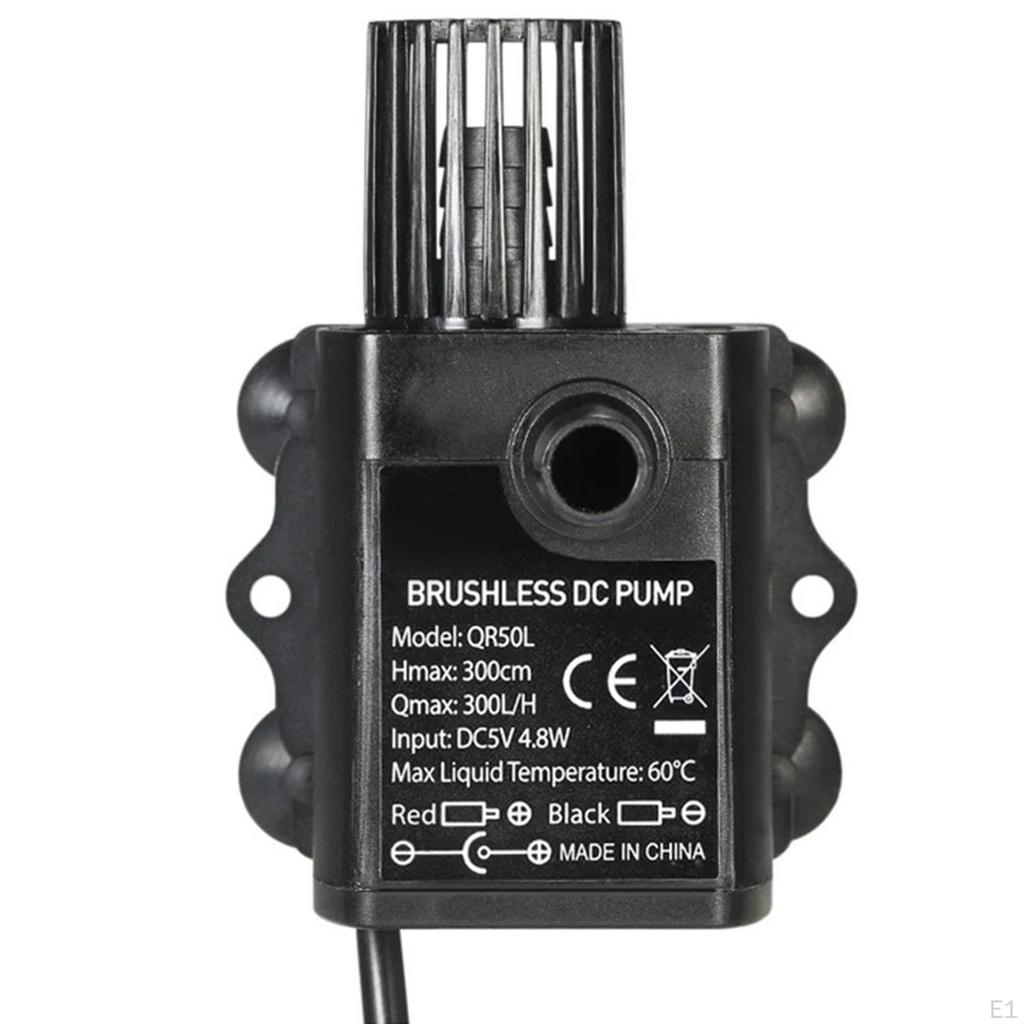 Mini Submersible Water Pump, DC 5V Waterproof Adjustable USB Fountain Pump for Cooling,