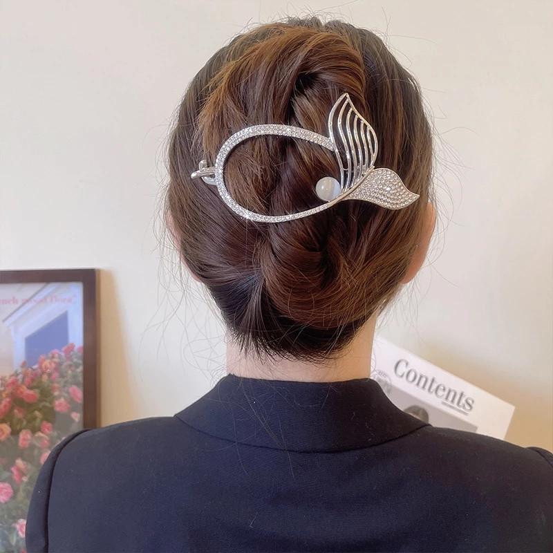 Metal Rhinestone Hairpin Elegant Women's Fashion Headwear YSL