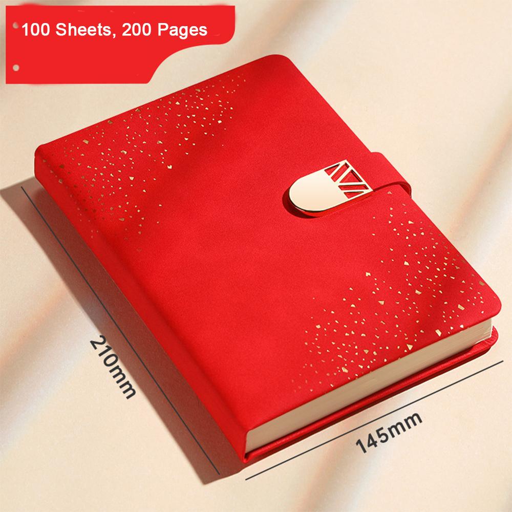 (Istnieje możliwość wygrawerowania logo) Notatnik biznesowy A5 z okładką w gwiazdy, zeszyt przedmiotowy dla studenta, skórzany notatnik, pamiętnik z klamrą