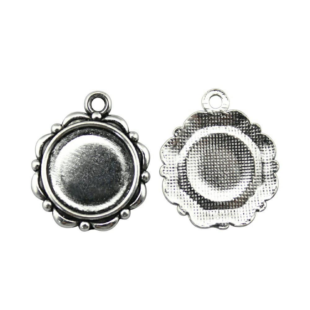 Fit Round 16mm Glass Cabochon Base Setting Tray Accessories Parts Men's Jewellery Bulk Original Cheapest Items