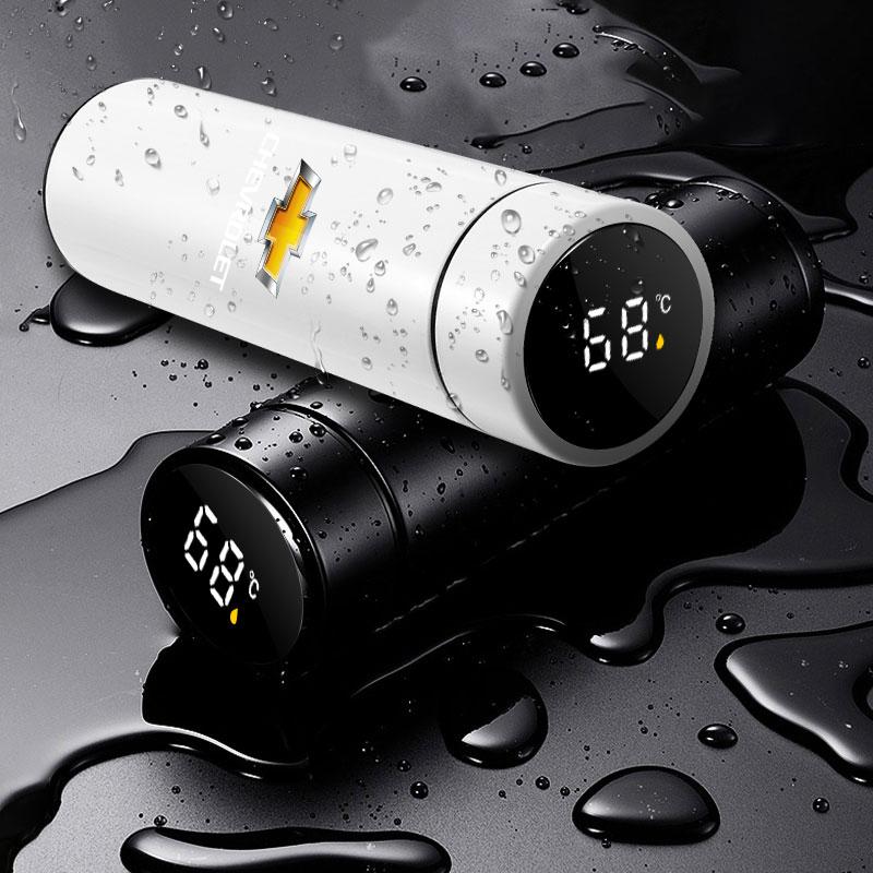 Car Smart Thermos Bottle With Temperature Display Coffee Cup For Chevrolet Captiva Colorado Cruze Spark Malibu Car Accessories