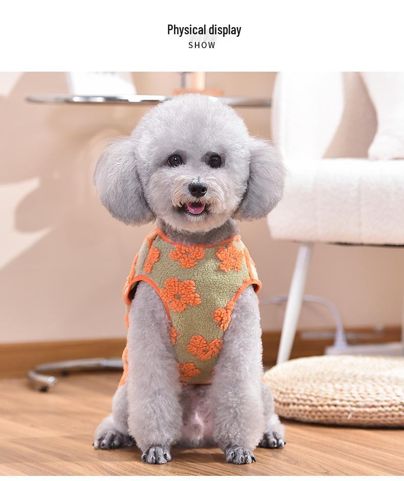 Sunflower Corgi Dachshund Lambswool Vest: Autumn/Winter Short-Legged Dog Clothing with Velvet