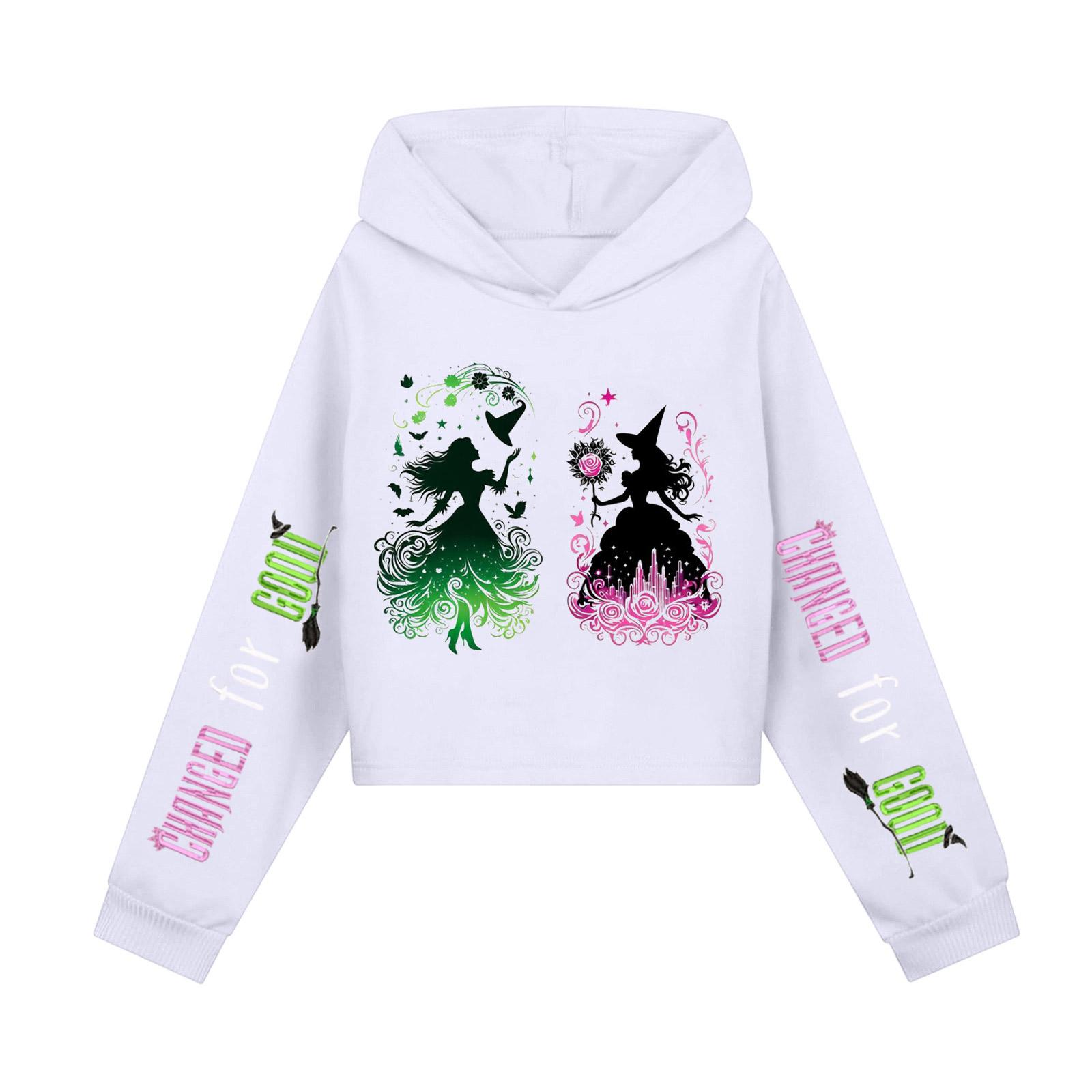 

Children s Hooded Hood, Trendy Long Sleeved Witch Hoodie 160 белый