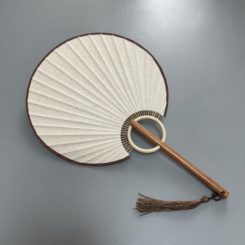 Vintage Chinese Style DIY Fan Classical Round Fan Portable DIY Xuan Paper Fan  Room Decorations