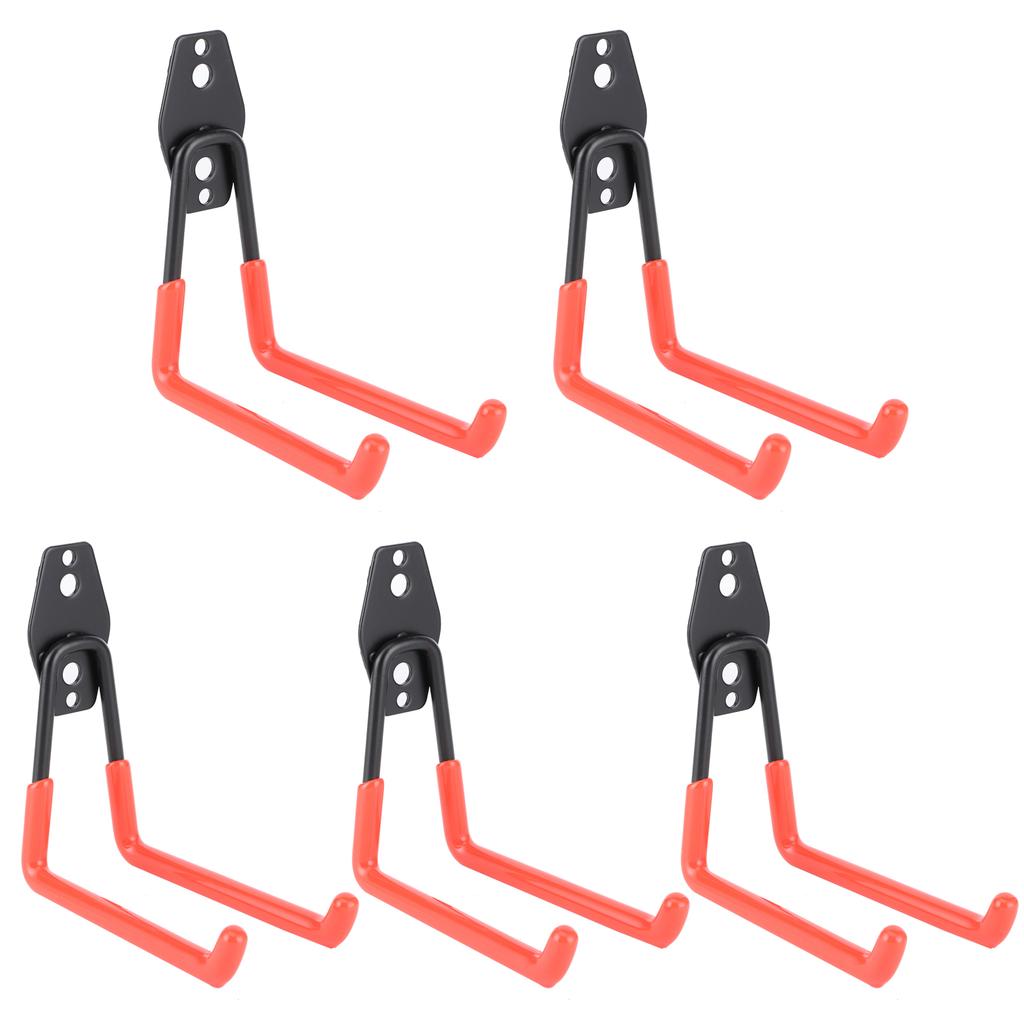 5Pcs WallMounted Garage Hooks Organization Storage Hanger for Power Tool Rope Shovel Bike Hose(Orange )
